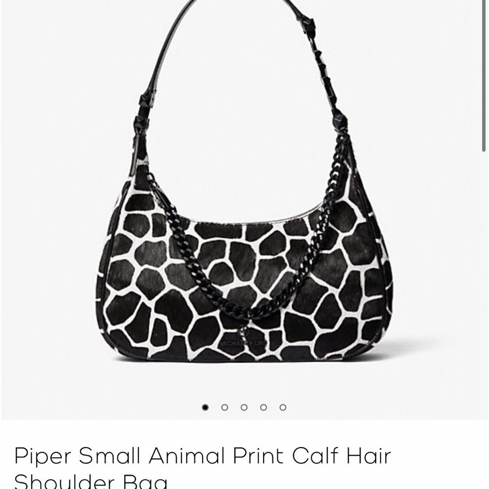 Michael Kors Piper Animal Print Calf Hair Shoulder Bag NWT